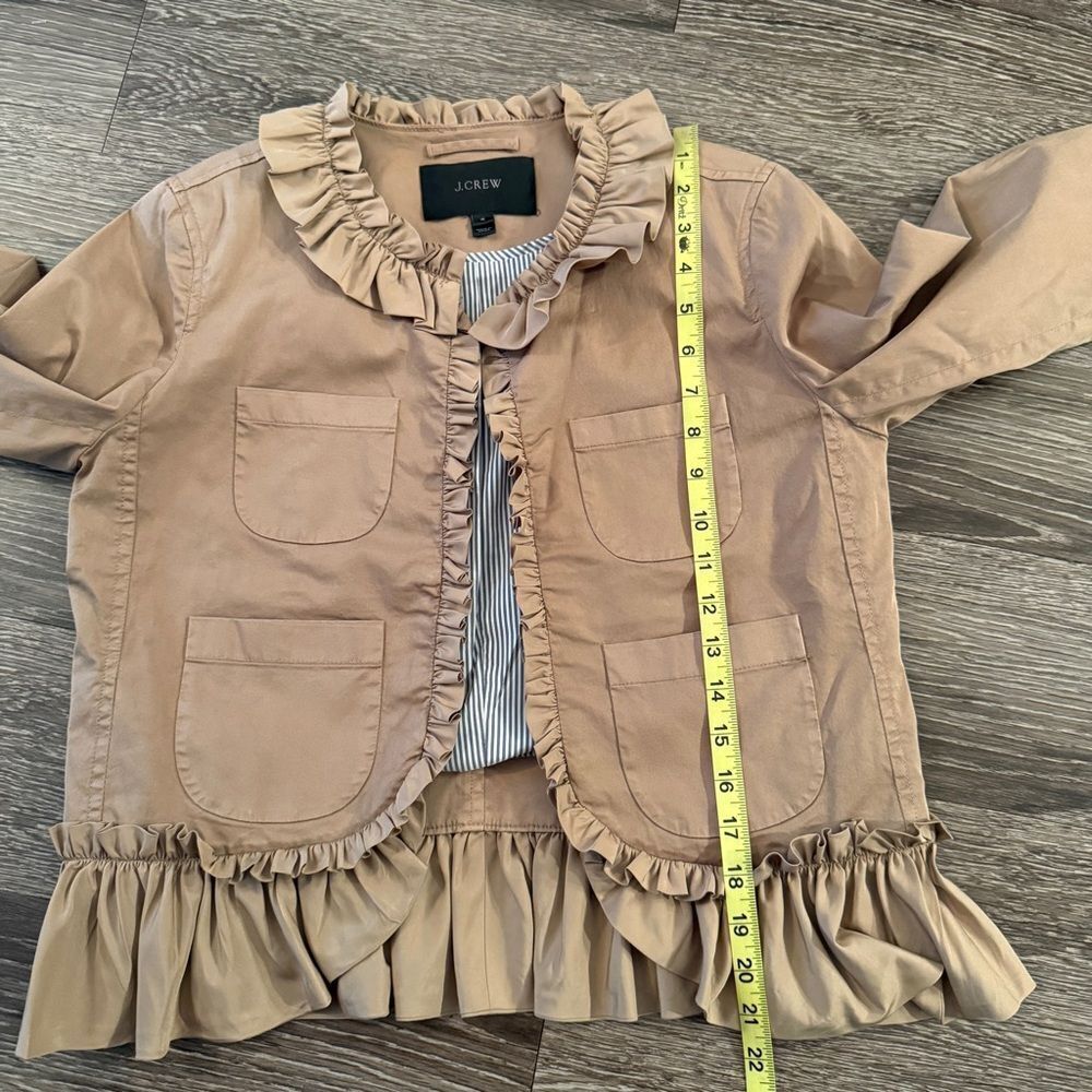 J. Crew Tan Ruffle Chino Jacket - Picture 8 of 9
